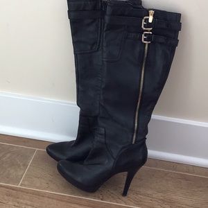 Nine West tall leather high heeled boots